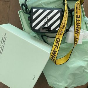 Off-White Mini Leather Baby Flap Cross-Body Bag